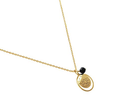 Dije Mujer Plata 925 Magia Luna Loto Agata Negra Dorado