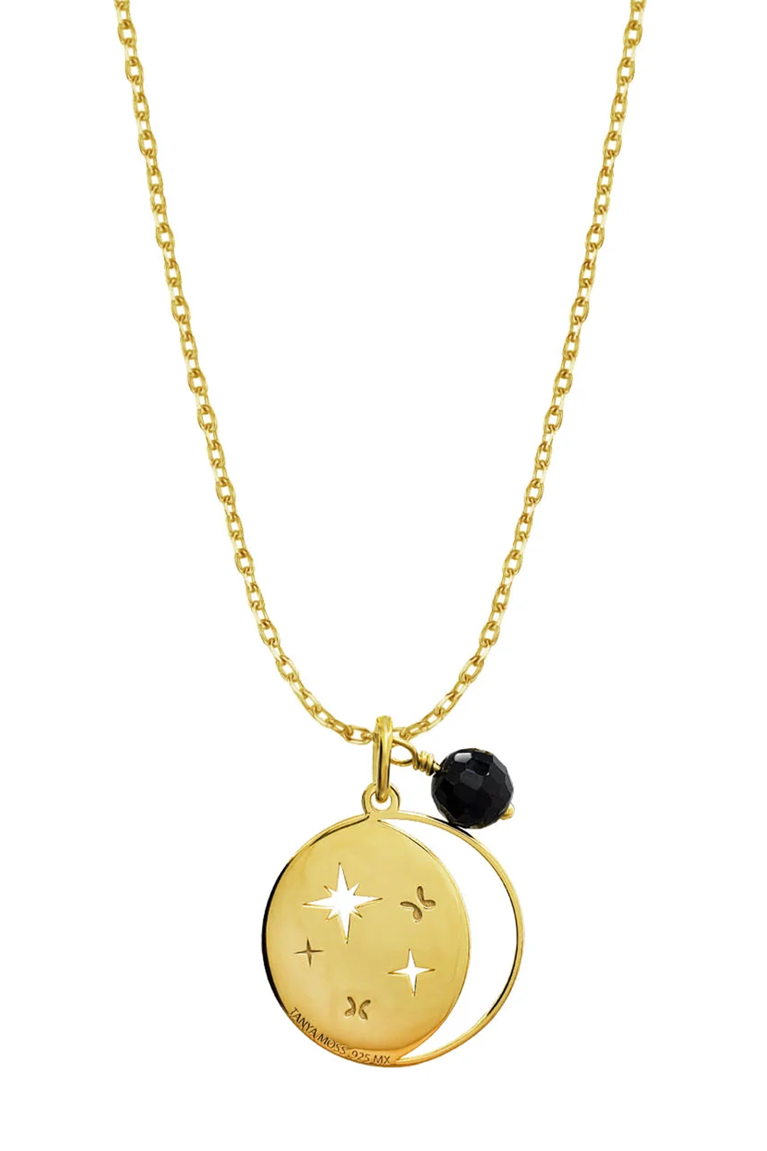 Dije Mujer Plata 925 Magia Luna Cosmos Agata Negra Dorado