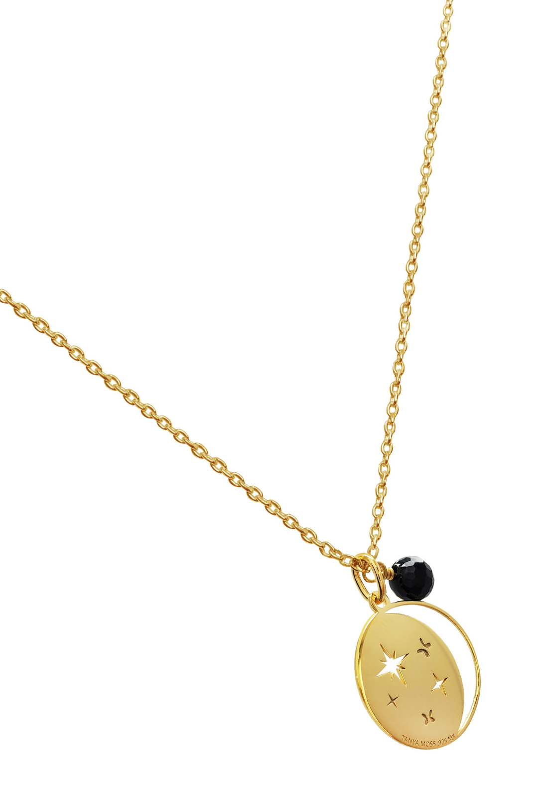 Dije Mujer Plata 925 Magia Luna Cosmos Agata Negra Baño de Oro