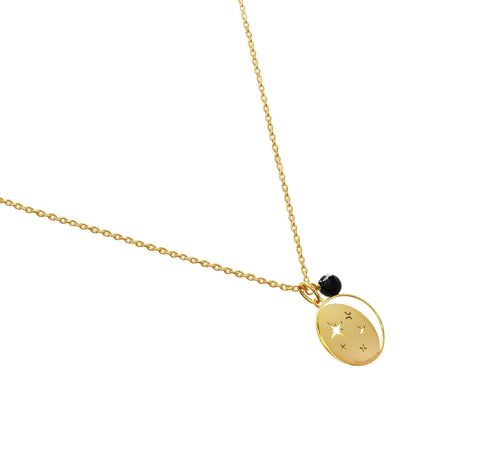 Dije Mujer Plata 925 Magia Luna Cosmos Agata Negra Dorado