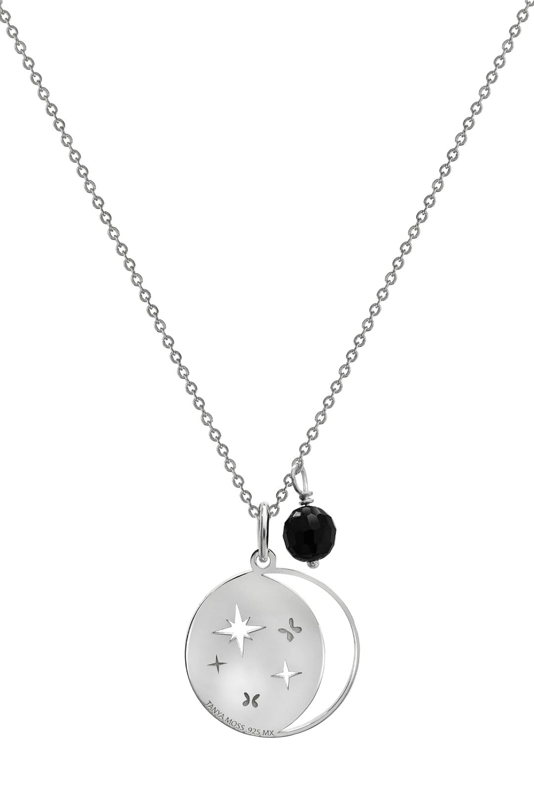 Dije Mujer Plata 925 Magia Luna Cosmos Agata Negra