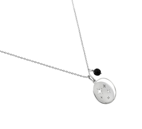 Dije Mujer Plata 925 Magia Luna Cosmos Agata Negra