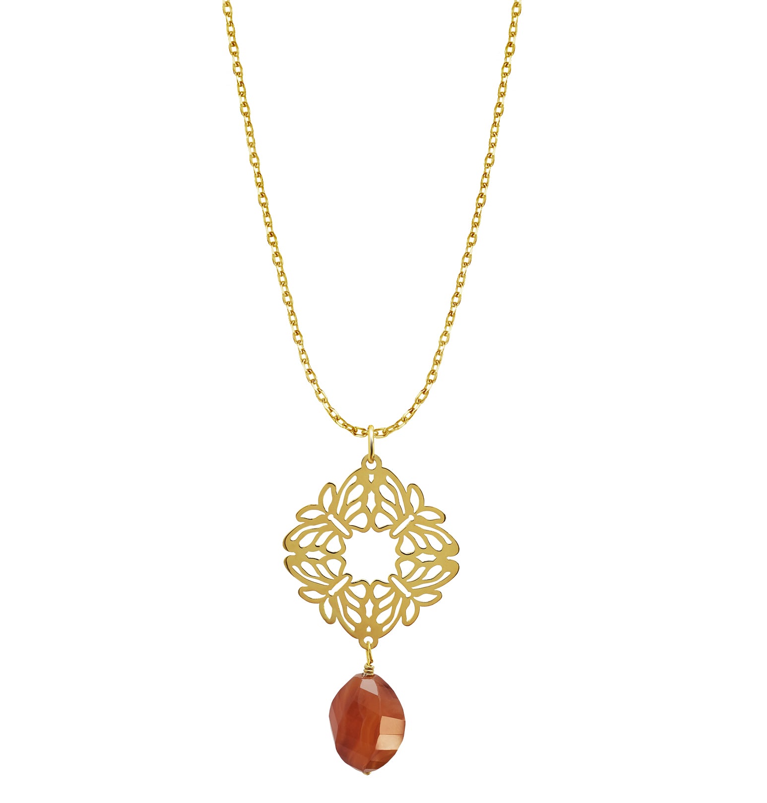 Dije Mujer Plata 925 Encanto 4 Mariposas Coralina Dorado - Tanya Moss