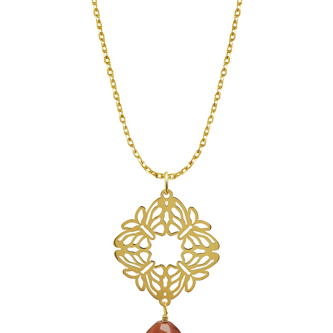 Dije Mujer Plata 925 Encanto 4 Mariposas Coralina Baño de Oro