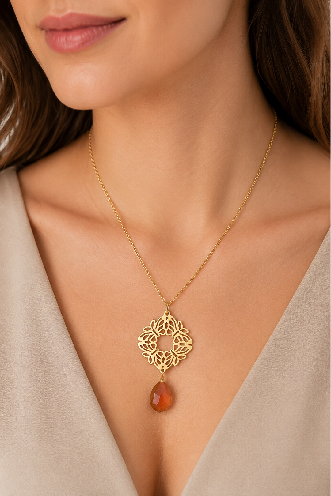 Dije Mujer Plata 925 Encanto 4 Mariposas Coralina Dorado
