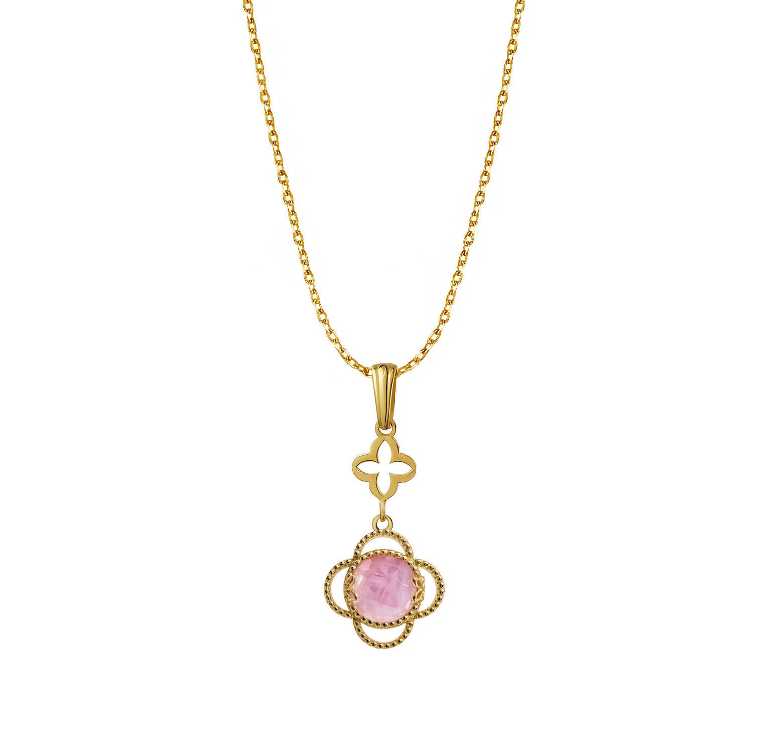 Dije Mujer Plata 925 Rosé Mariposa Mop Cristal Dorado - Tanya Moss