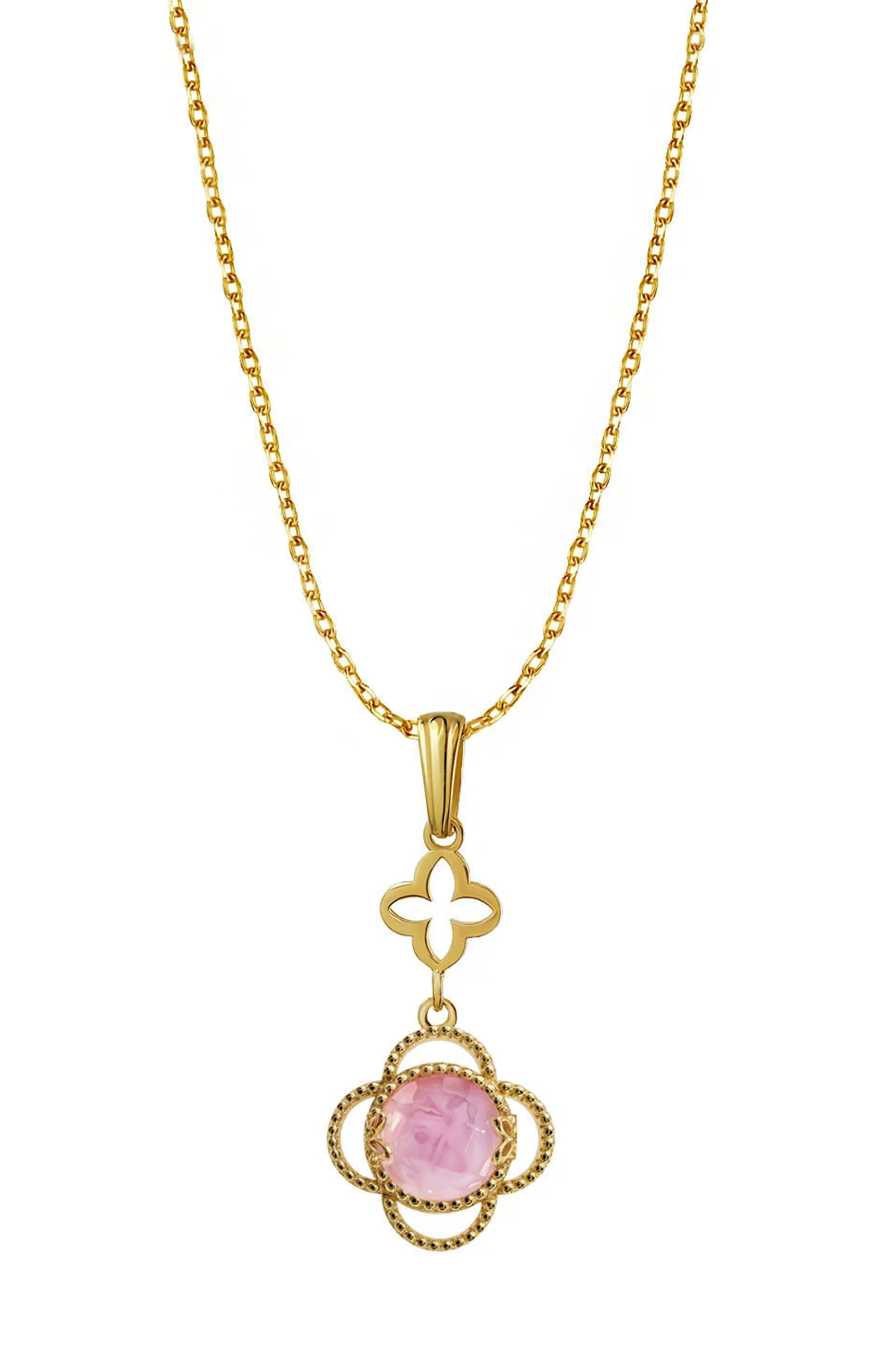 Dije Mujer Plata 925 Rosé Mariposa Mop Cristal Dorado