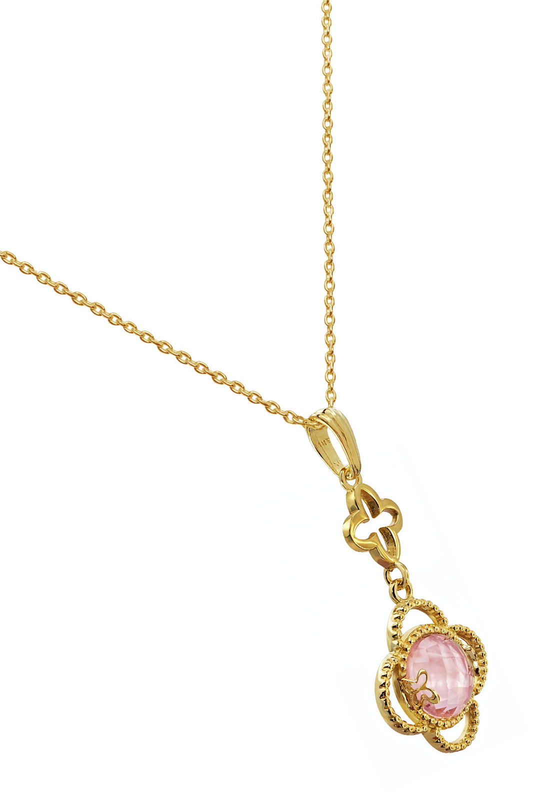 Dije Mujer Plata 925 Rosé Mariposa Mop Cuarzo Baño de Oro