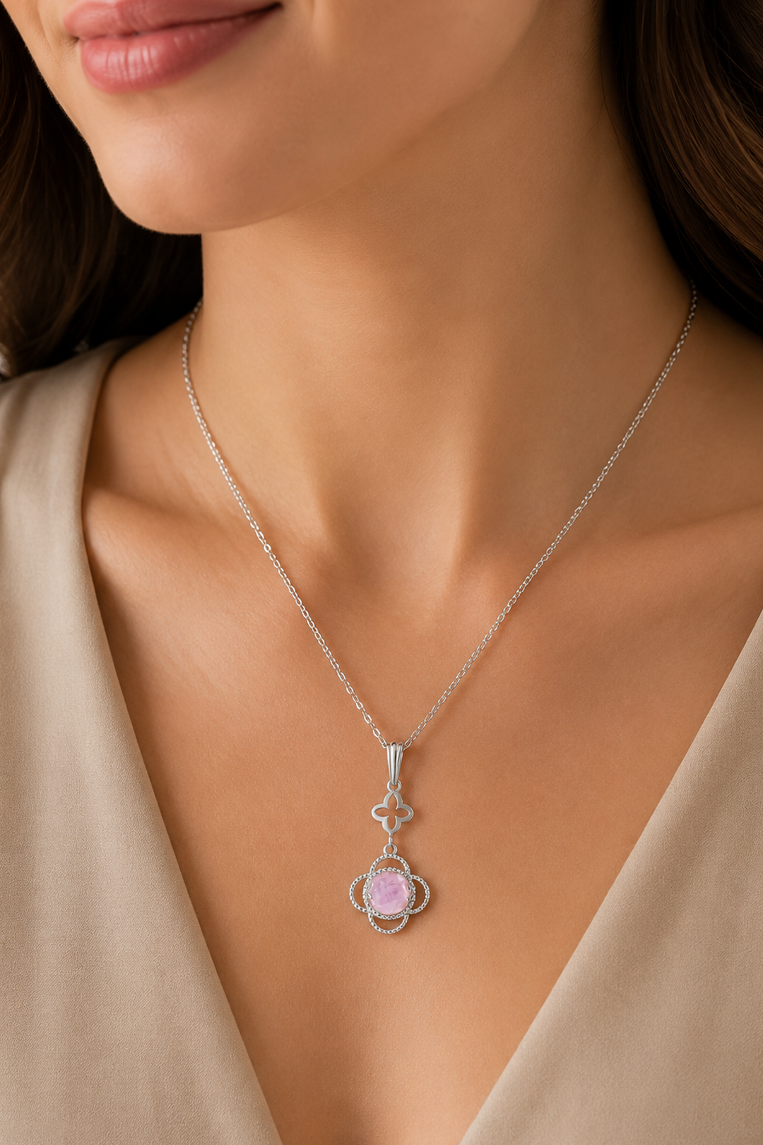 Dije Mujer Plata 925 Rose Mariposa Mop Cristal