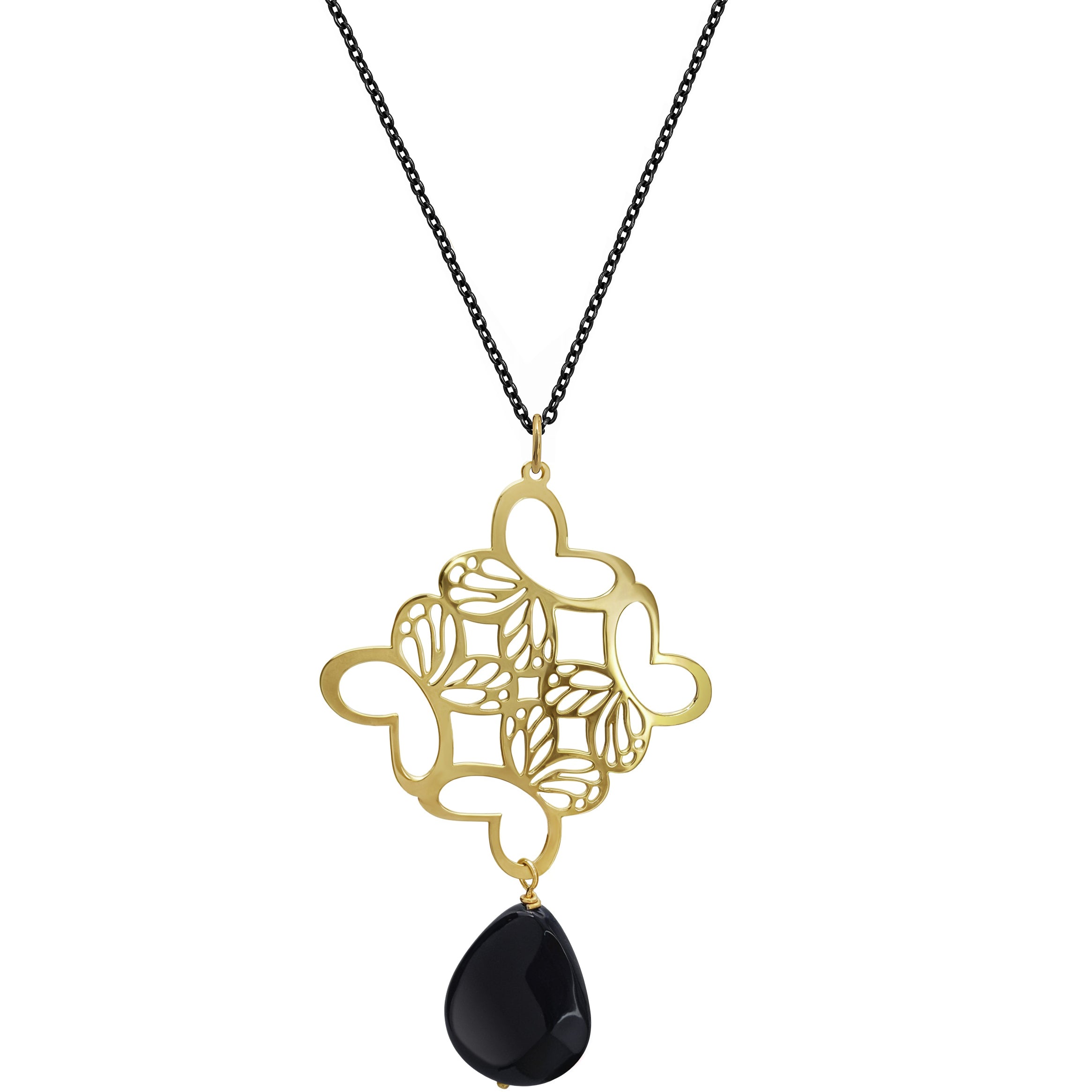 Dije Mujer Plata 925 Monarca Rombo Mariposa Agata Dorado - Tanya Moss