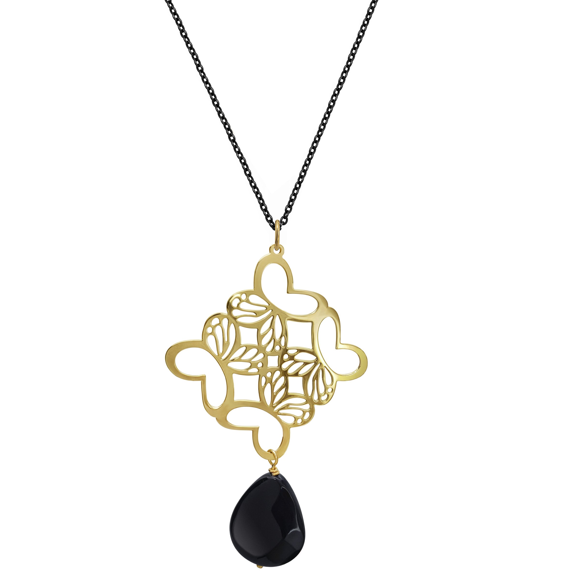 Dije Mujer Plata 925 Monarca Rombo Mariposa Agata Dorado - Tanya Moss