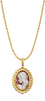 Dije Plata 925 Camafeo Mujer Rojo Baño de Oro Grande