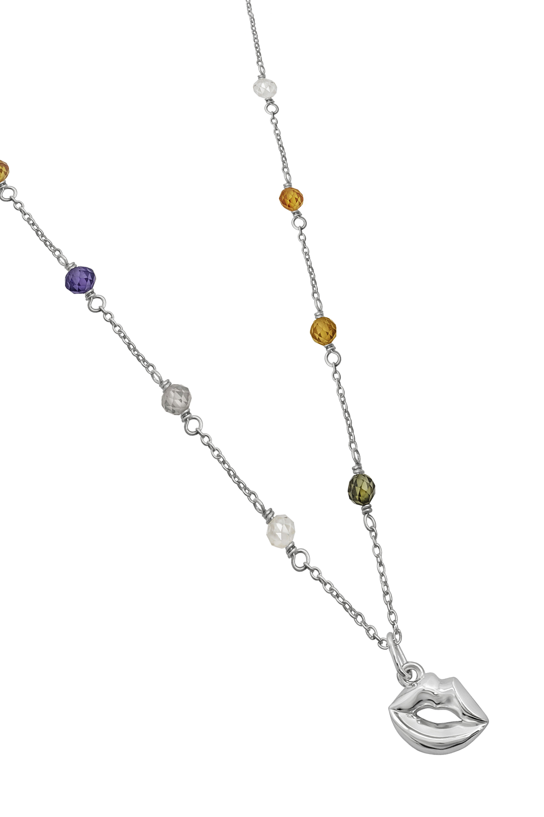 Dije Mujer Plata 925 Ecos Labios Circonia Multicolor - Tanya Moss