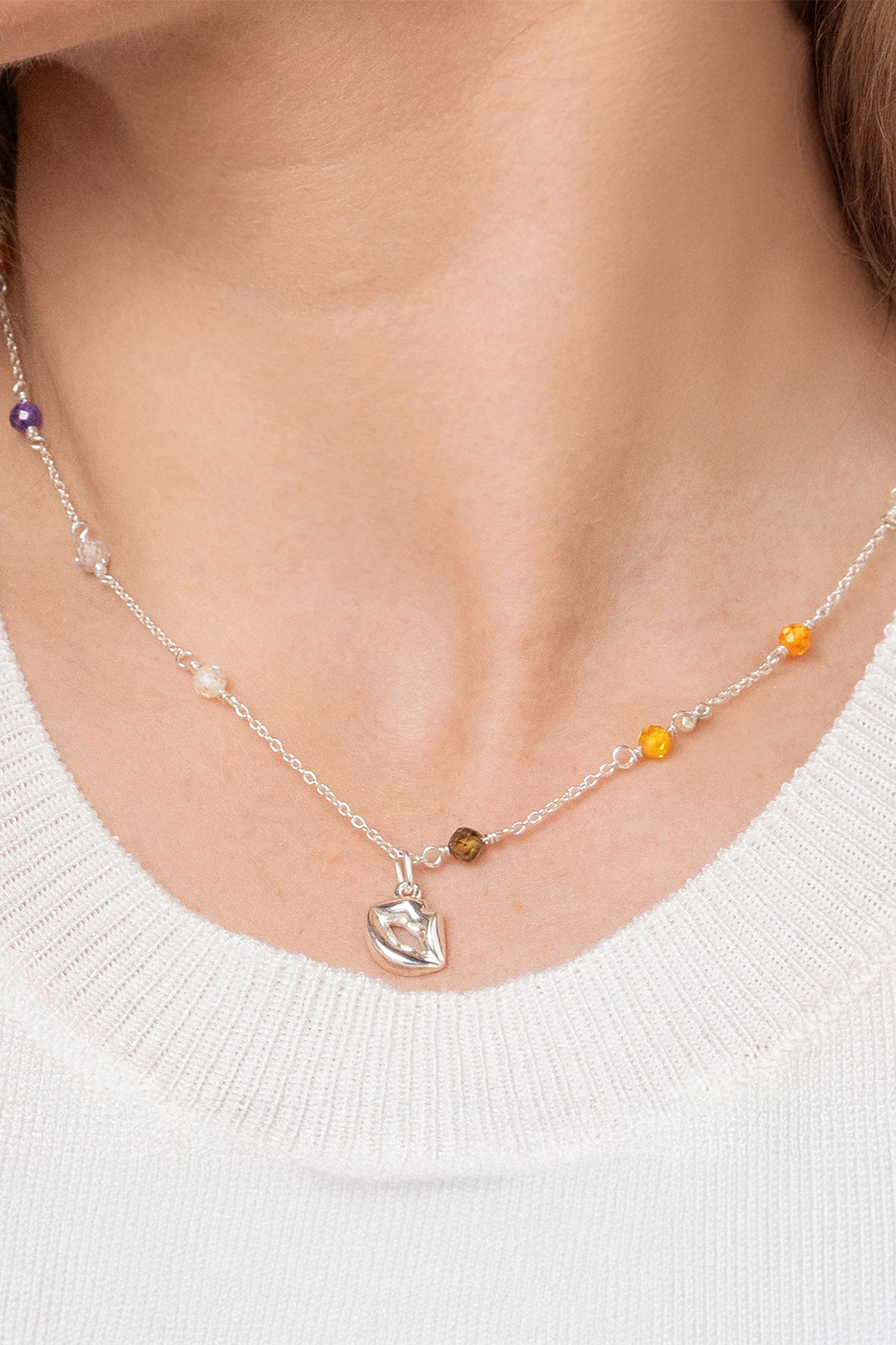 Dije Mujer Plata 925 Ecos Labios Circonia Multicolor - Tanya Moss