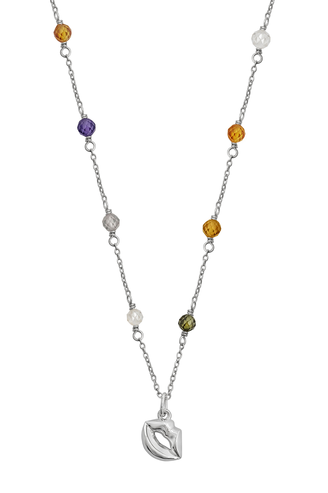 Dije Mujer Plata 925 Ecos Labios Circonia Multicolor - Tanya Moss