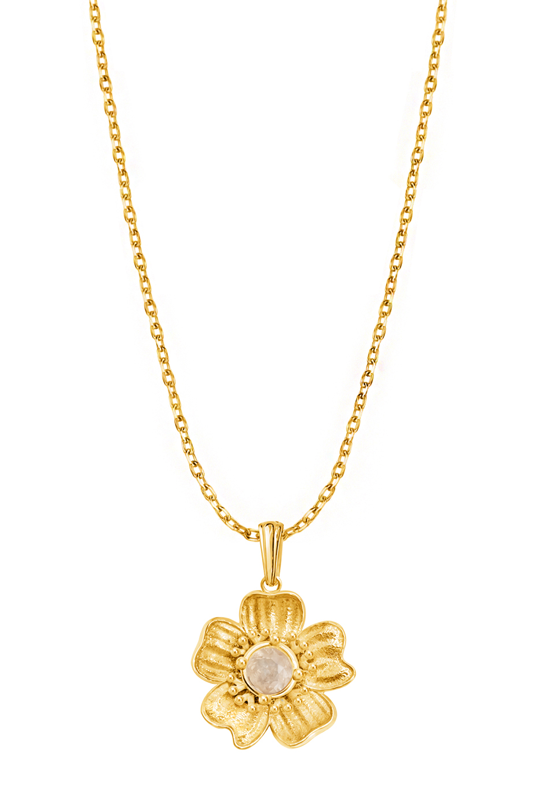 Dije Flor Pequeña Florecer con Topacio Champange y baño de oro - Tanya Moss