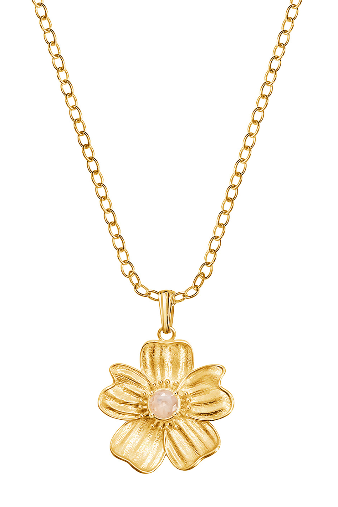 Dije Flor Grande Florecer con Baño de Oro y Topacio Champange - Tanya Moss