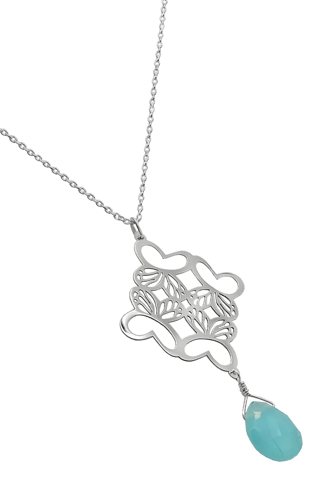 Dije Rombo Monarca Plata Con Calcedonia - Tanya Moss