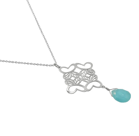 Dije Rombo Monarca Plata Con Calcedonia