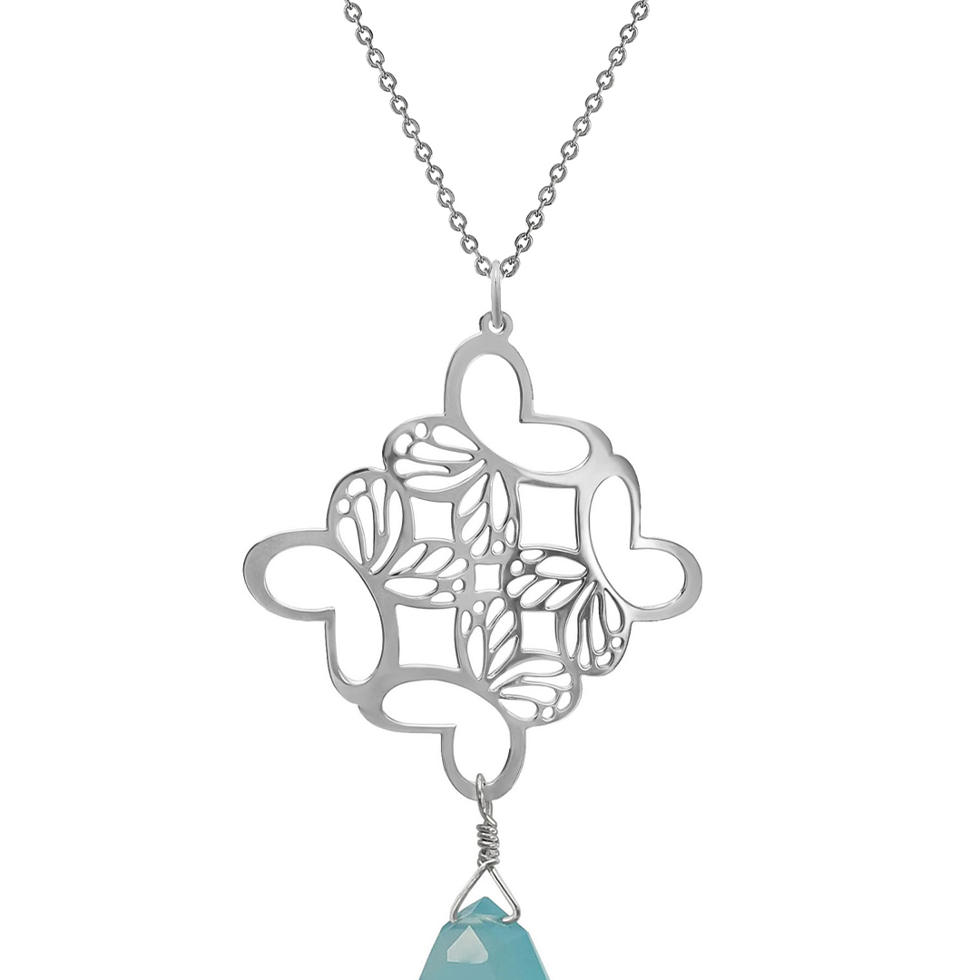 Dije Rombo Monarca Plata Con Calcedonia - Tanya Moss