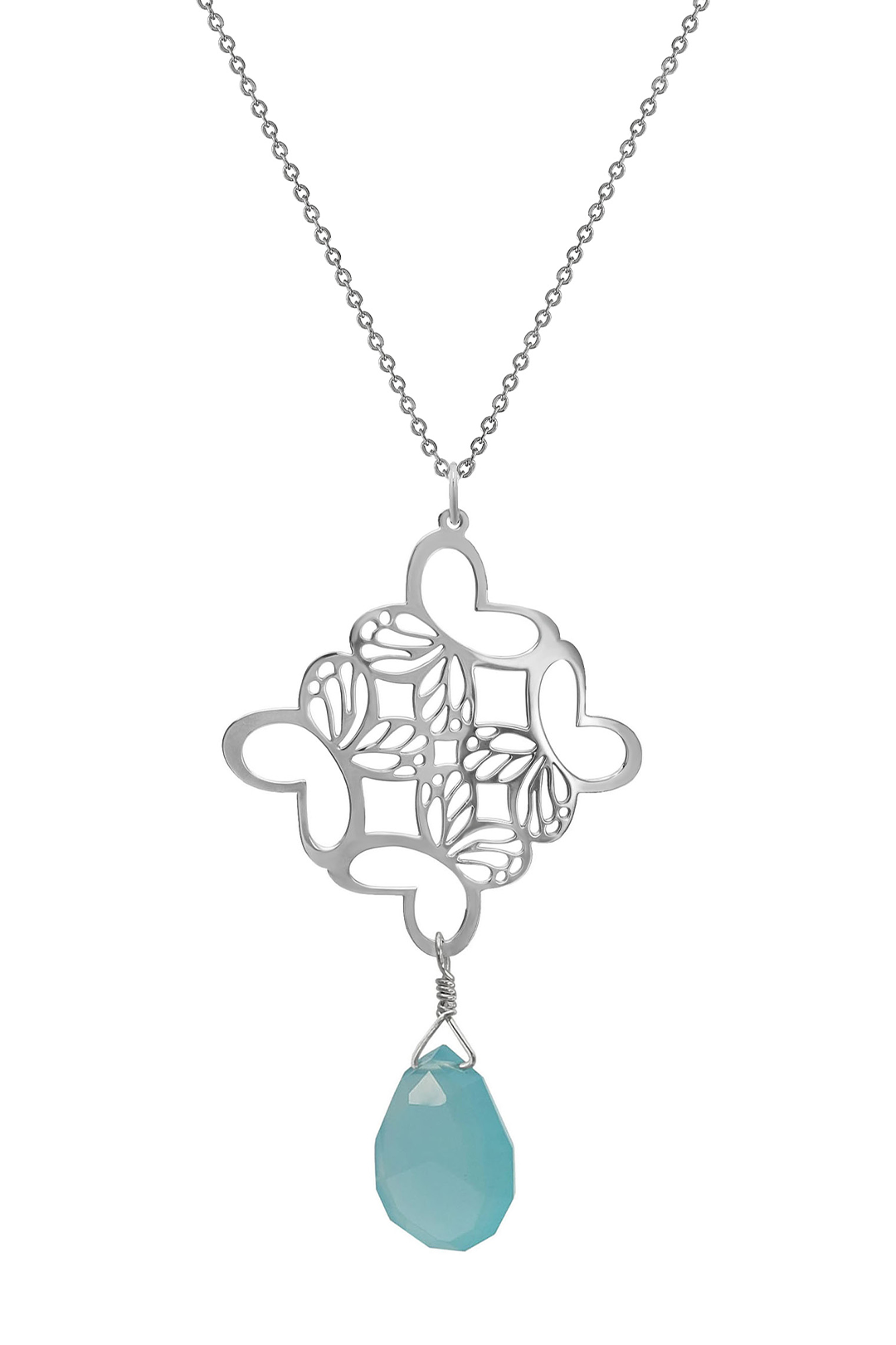 Dije Rombo Monarca Plata Con Calcedonia - Tanya Moss