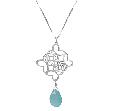 Dije Rombo Monarca Plata Con Calcedonia