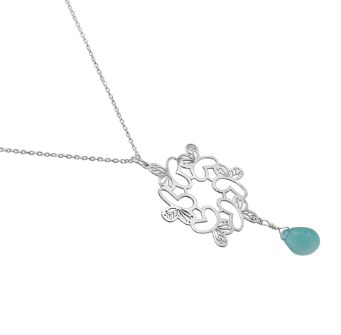 Dije Círculo Monarca Plata Con Calcedonia