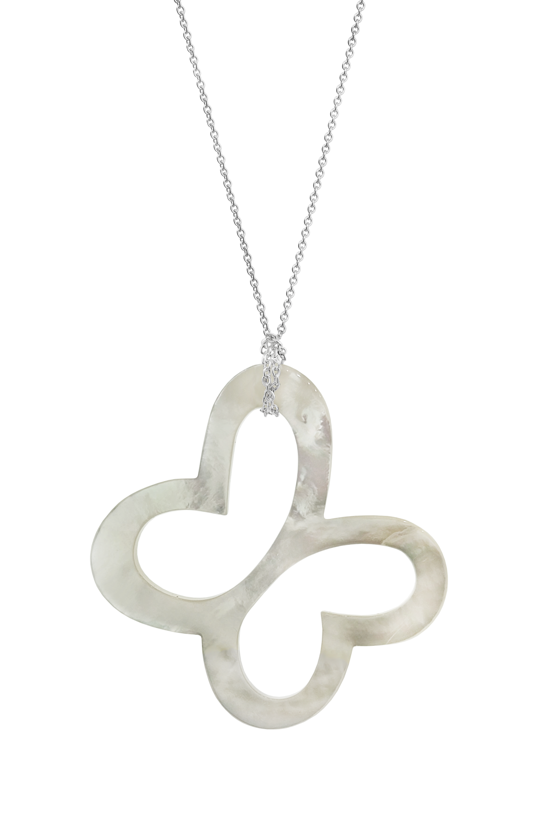 Dije Plata 925 Mariposas de Piedra Mariposa Madreperla con Cadena