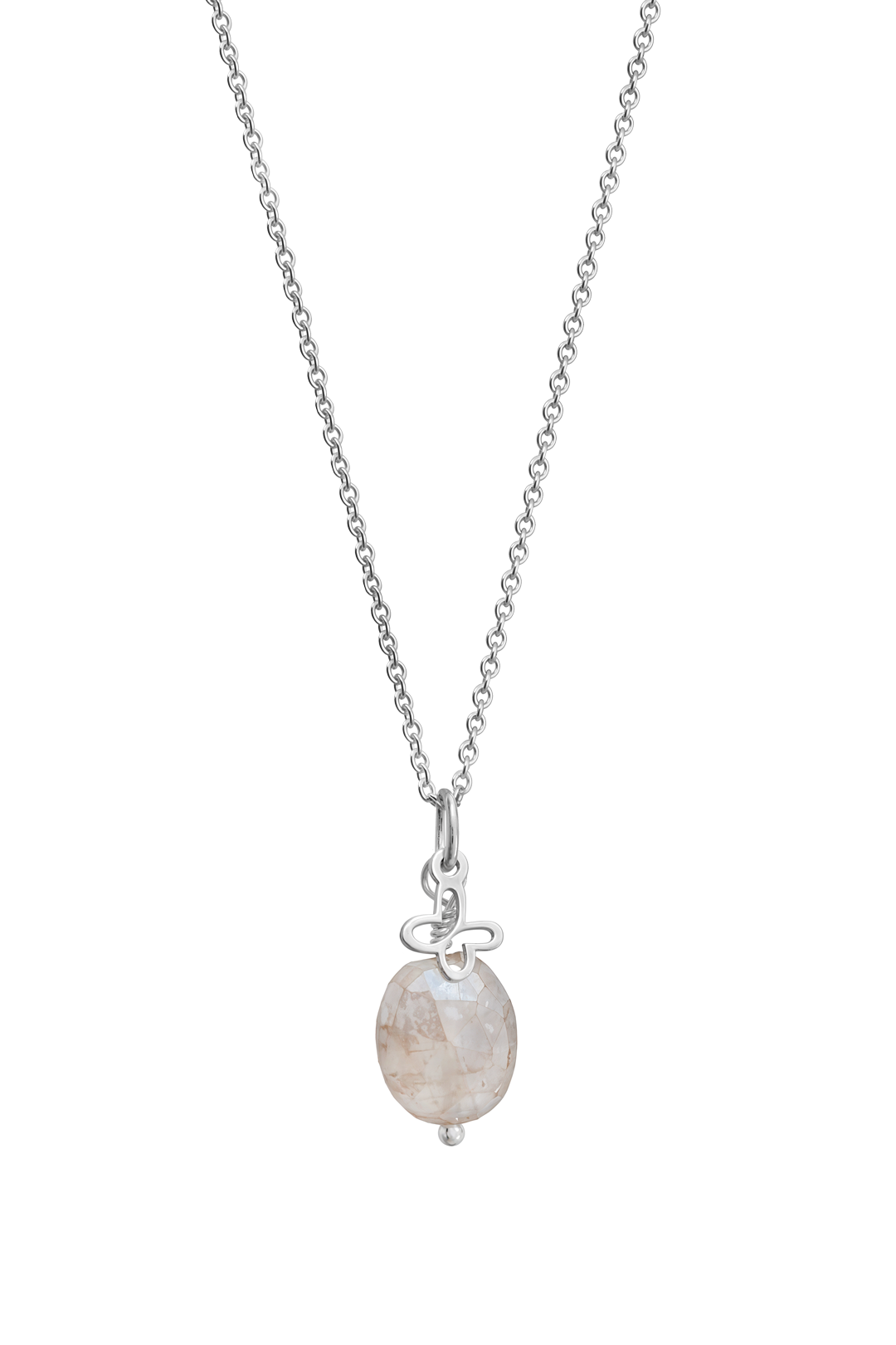 Dije Plata 925 Mini Mariposa Mariposa con Piedra Luna Durazno