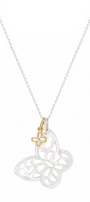 Dije Plata 925 Perlas 2026 MOP Mariposa y Mariposita Baño de Oro