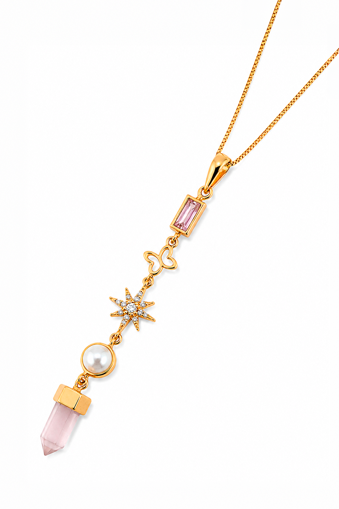 Dije Icónica Estrella Piedras Rosas