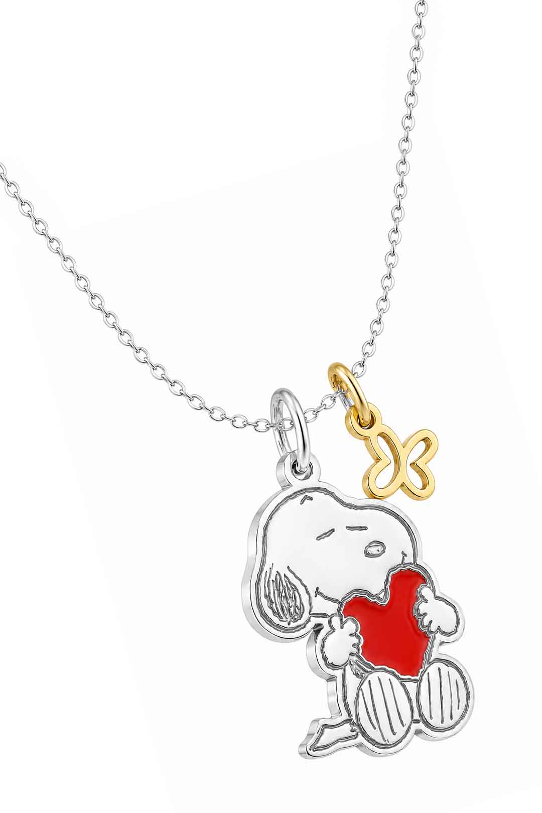 Dije Snoopy Corazón Y Mariposa
