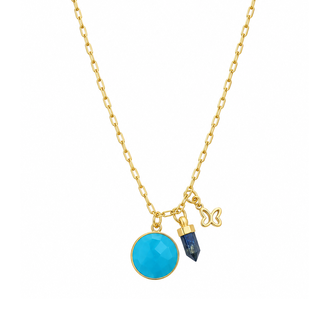 Dije Icónica 3 Charms piedra y Mariposa