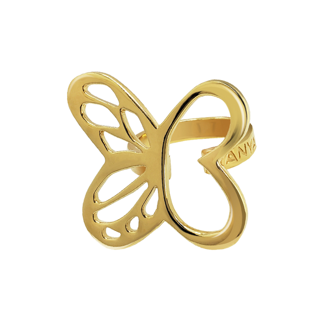 Anillo Plata 925 Esenciales Mariposa Monarca Dorado - Tanya Moss