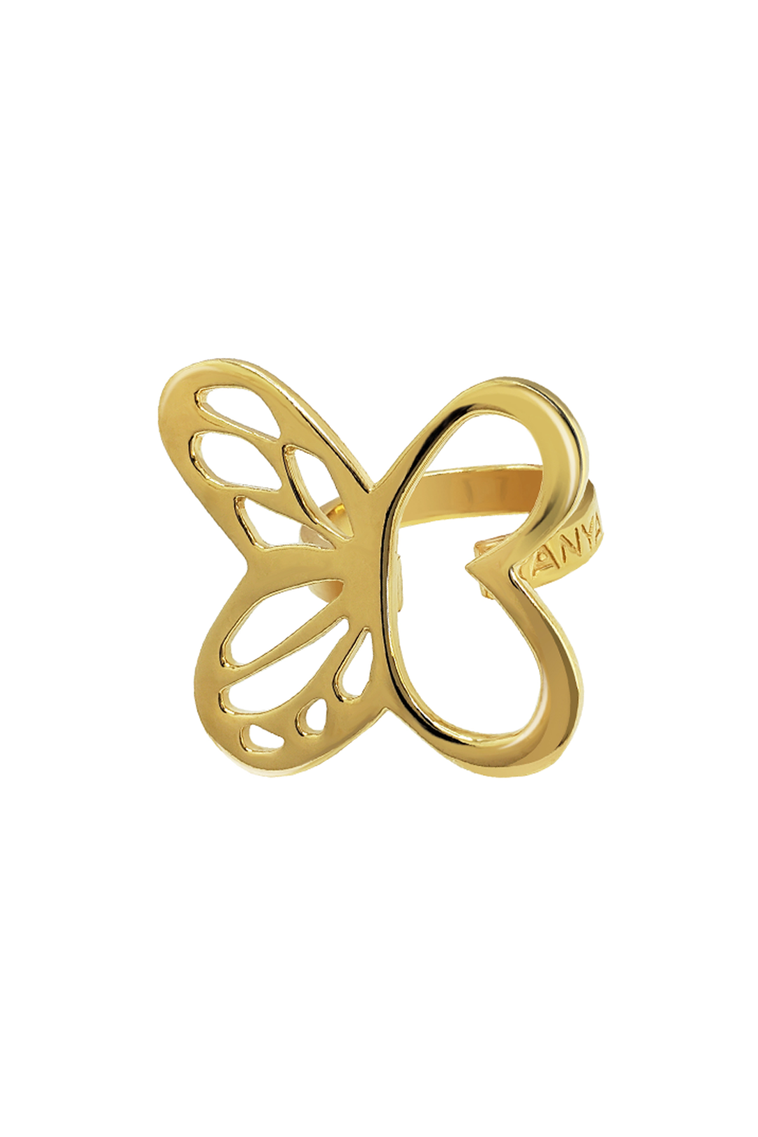 Anillo Plata 925 Esenciales Mariposa Monarca Dorado - Tanya Moss