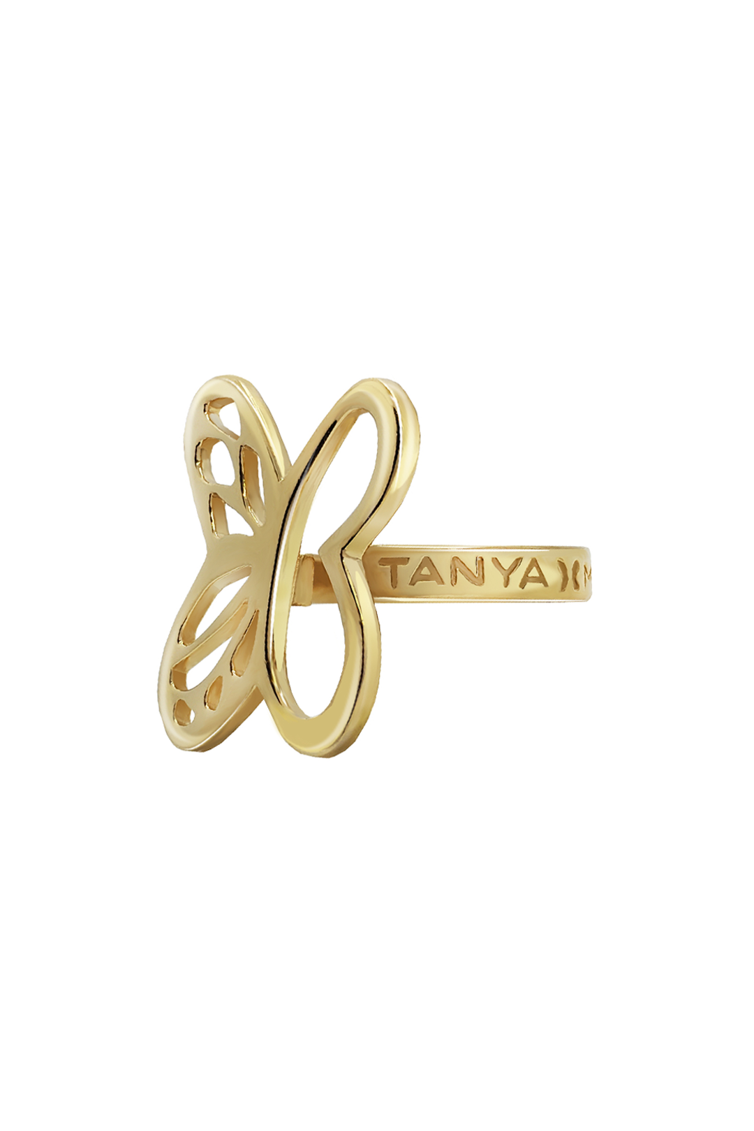 Anillo Plata 925 Esenciales Mariposa Monarca Dorado - Tanya Moss