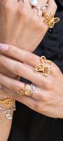 Anillo Plata 925 Esenciales Mariposa Monarca Dorado - Tanya Moss