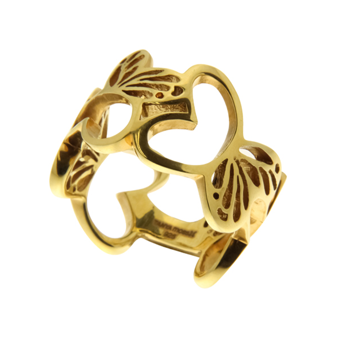 Anillo Esenciales Banda Mariposas Monarca Dorado - Tanya Moss