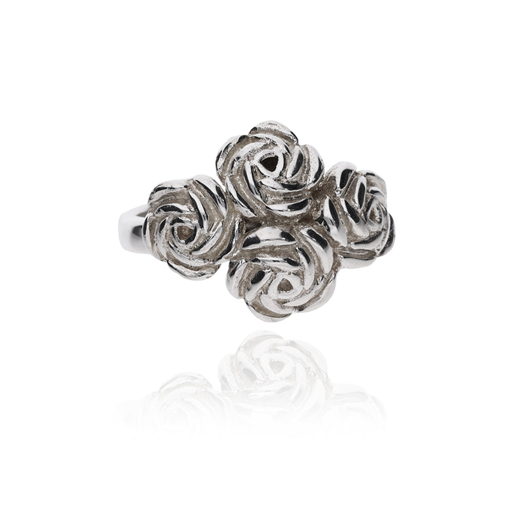 Anillo Bouquet Multirosas Plata Talla 7