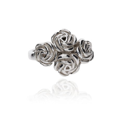 Anillo Bouquet Multirosas Plata Talla 7