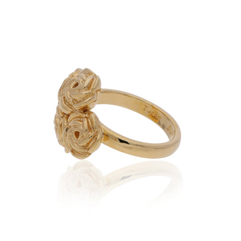 Anillo Bouquet Multirosas Dorada Talla 7
