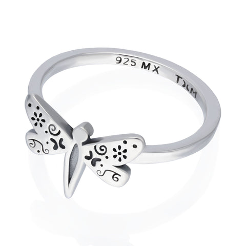 Anillo Mujer Plata 925 Mexicanizado Libelula Talla 5