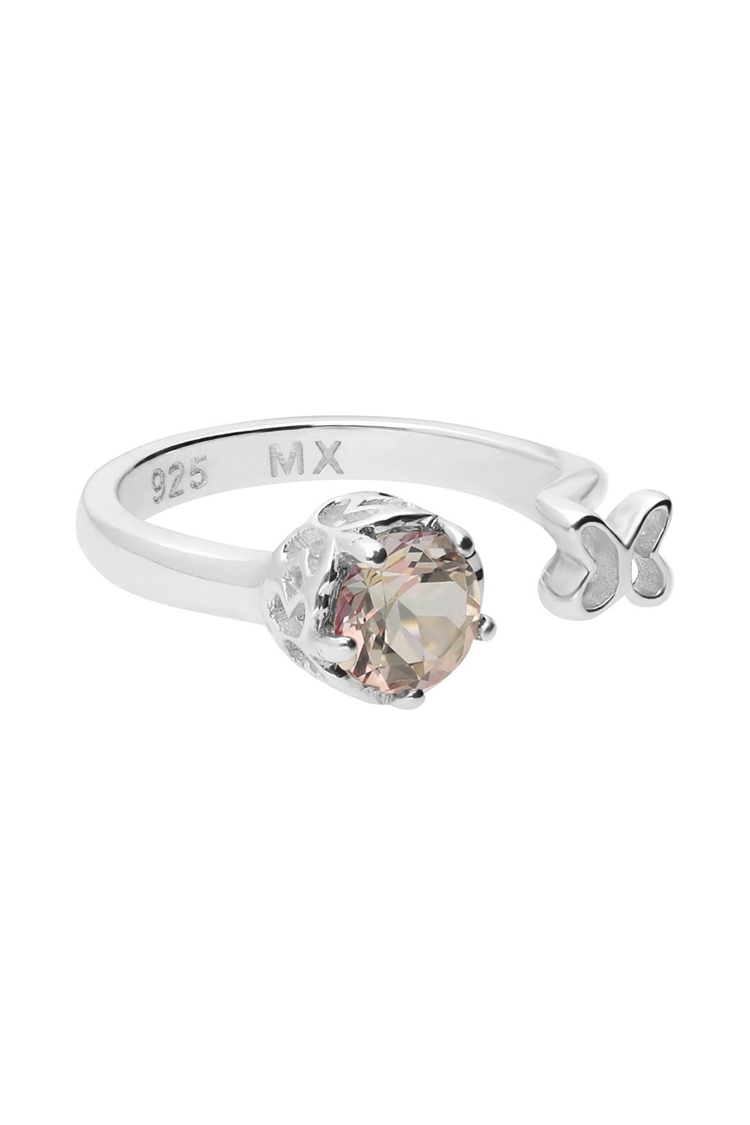 Anillo Plata 925 Valeska Topacio Misty Rose - Tanya Moss