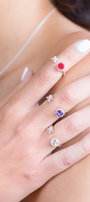 Anillo Plata 925 Valeska Topacio Misty Rose - Tanya Moss