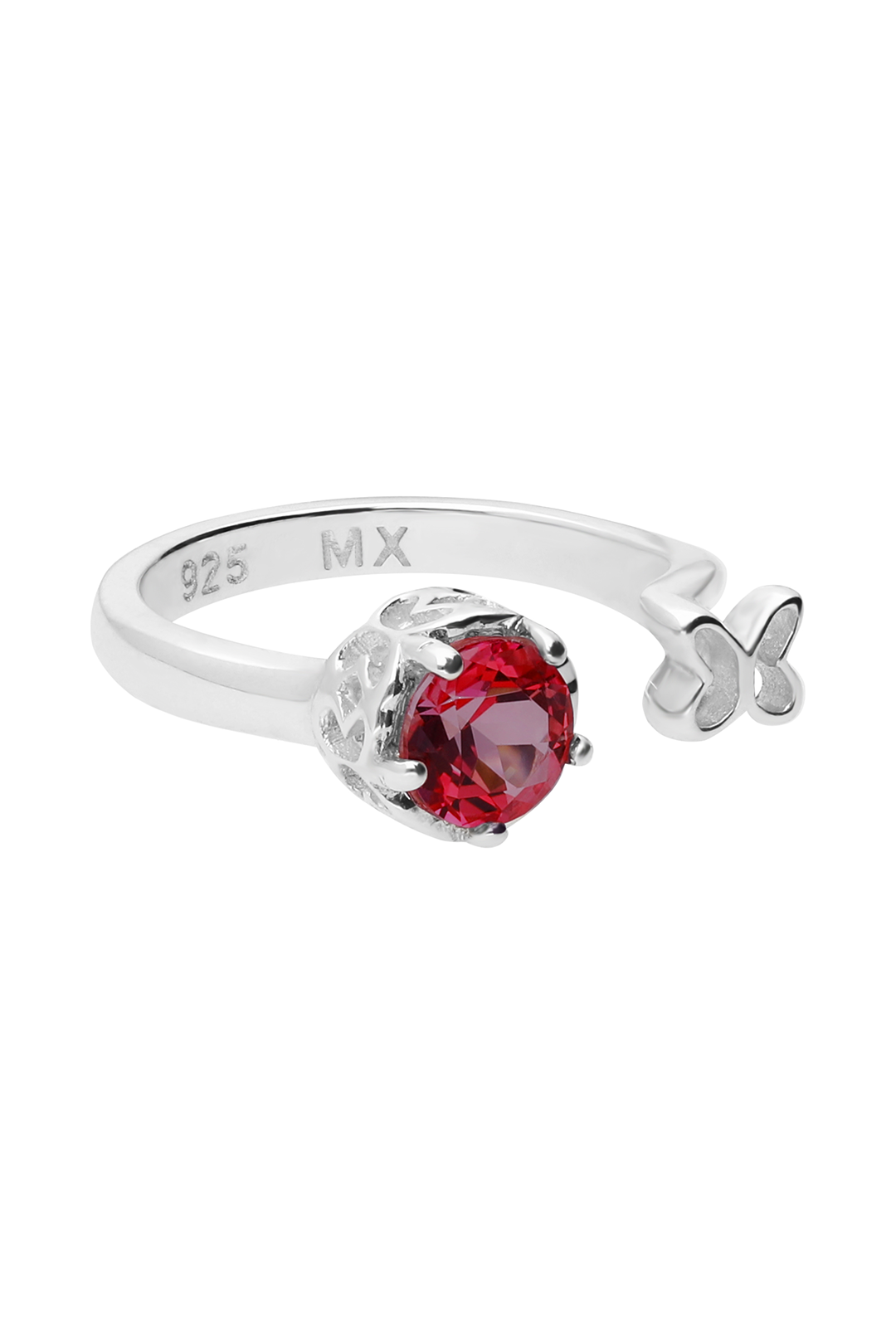 Anillo Mariposa Valeska Con Topacio Blazing Red