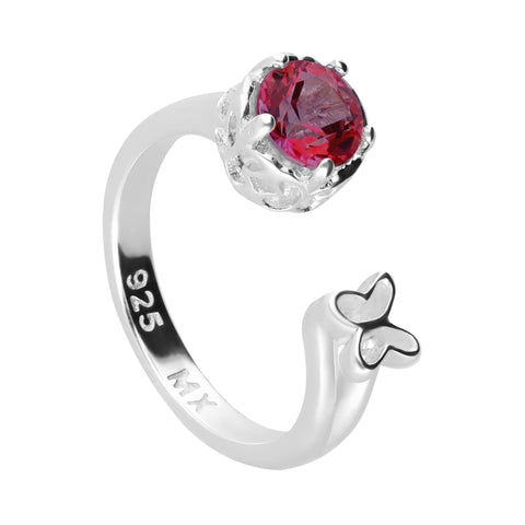 Anillo Mariposa Valeska Con Topacio Blazing Red Ch-M
