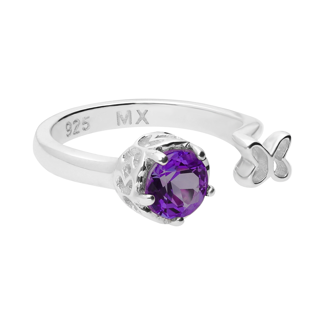 Anillo Plata 925 Valeska Mariposa Con Topacio Violeta - Tanya Moss