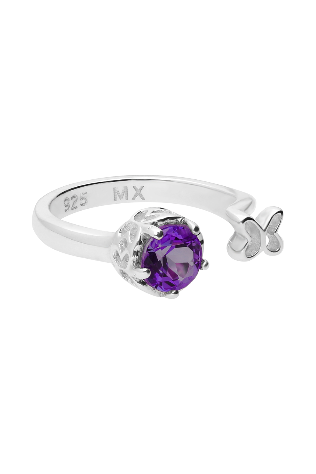 Anillo Plata 925 Valeska Mariposa Con Topacio Violeta - Tanya Moss