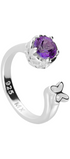 Anillo Plata 925 Valeska Mariposa Con Topacio Violeta - Tanya Moss