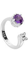 Anillo Plata 925 Valeska Mariposa Con Topacio Violeta - Tanya Moss